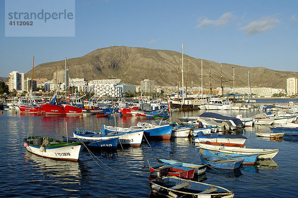 Fischerboote im Hafen  Los Cristianos  Teneriffa  Kanarische Inseln  Spanien