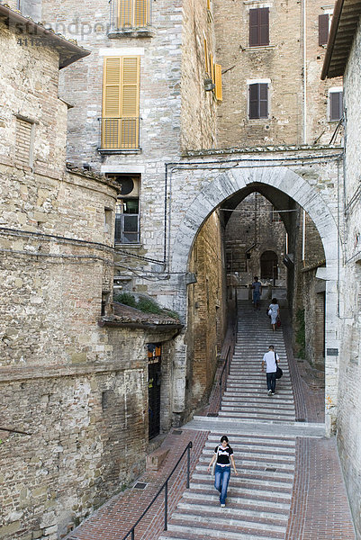 Treppen zur Altstadt  Perugia  Umbrien  Italien