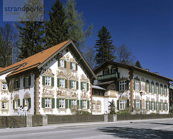 Hänsl und Gretl Heim  Marie Mattfeld  Lüftlmalerei  Oberammergau  Oberbayern  Deutschland