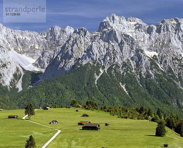 Naturpark Tonihof  Buckelwiesen  Karwendelgebirge  Mittenwald  Oberbayern  Deutschland