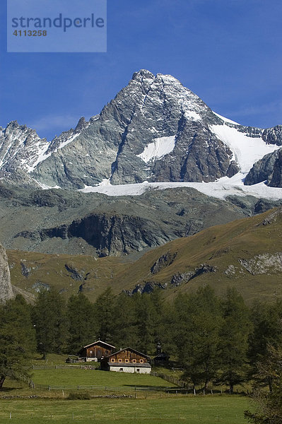 Gr. Glockner 3798m  vom Lucknerhaus  Kalser Glockner Hochalpenstraße  Kals in Osttirol  Tirol  Österreich