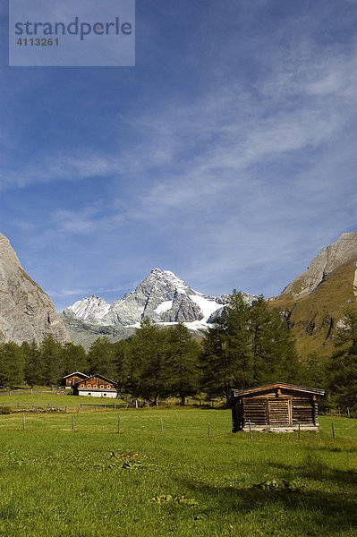 Gr. Glockner 3798m  vom Lucknerhaus  Kalser Glockner Hochalpenstraße  Kals in Osttirol  Tirol  Österreich