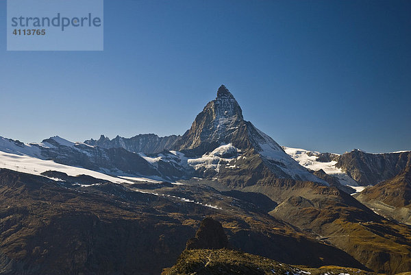 Matterhorn  4487m  vom Gornergrat  Zermatt  Wallis  Schweiz