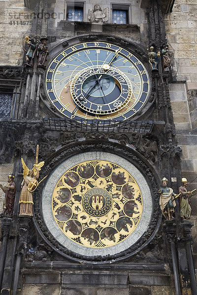Prager Orloj astronomische Uhr altes Rathaus Prag Tschechien