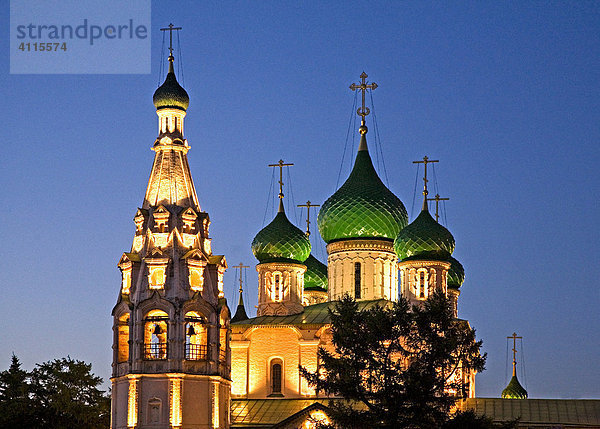 Historische Prophet-Elias-Kirche am Abend  Jaroslavl  Russland  Osteuropa  Europa