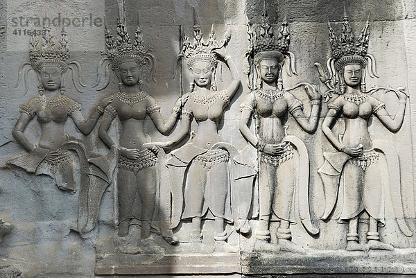 Relief von Apsaras in den Tempeln von Angkor Wat  Kambodscha