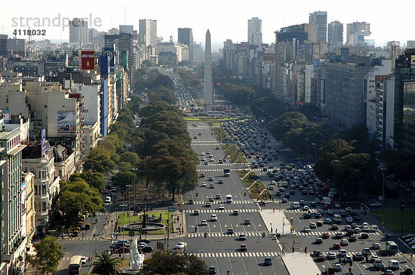 Avenida 9 de Julio von oben  Buenos Aires  Argentinien  Südamerika
