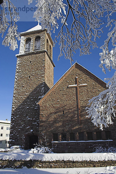 Kirche in Oberhof  Thüringer Wald im Winter  Thüringen