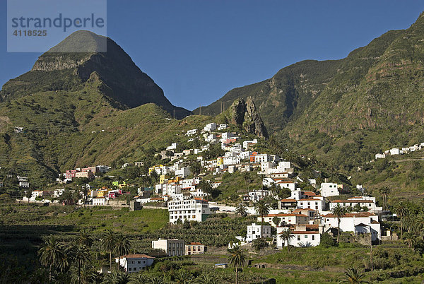 Dorf Hermigua  Insel La Gomera  Kanarische Inseln  Spanien  Europa Insel La Gomera