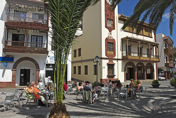 Straßencafe in der Hauptstadt San Sebastian  Insel La Gomera  Kanarische Inseln  Spanien  Europa Insel La Gomera