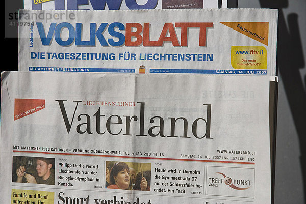 Zeitungen  Liechtensteiner Volksblatt und Vaterland  Liechtenstein  Europa