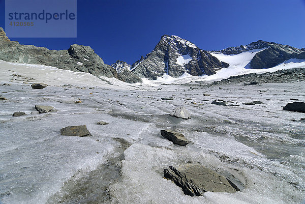 Gletschereis vor dem Gipfel des Großglockner  Nationalpark Hohe Tauern  Tirol  Österreich