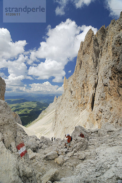 Wanderweg Langkofel-Gruppe  Dolomiten  Südtirol  Italien