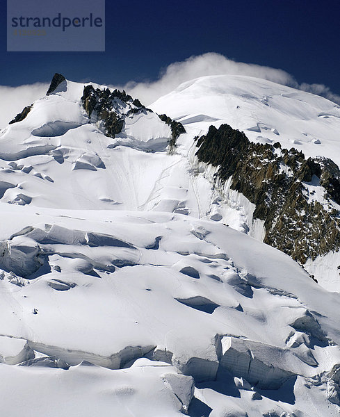 Blick zum Gipfel des Mt. Blanc  Hochsavoyen Haute-Savoie Frankreich