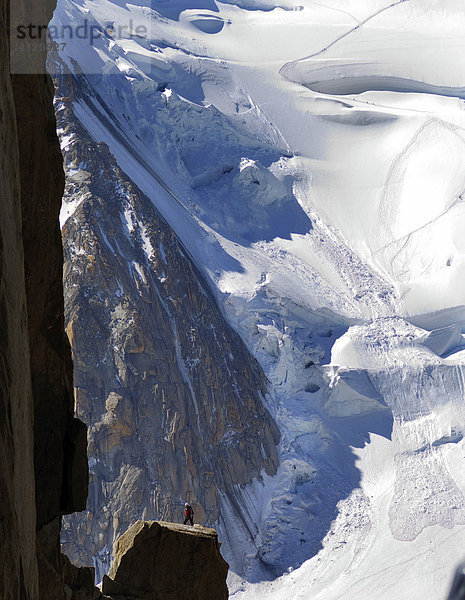Aufstiegsspur zum Gipfel des Mt. Blanc  Hochsavoyen Haute-Savoie Frankreich