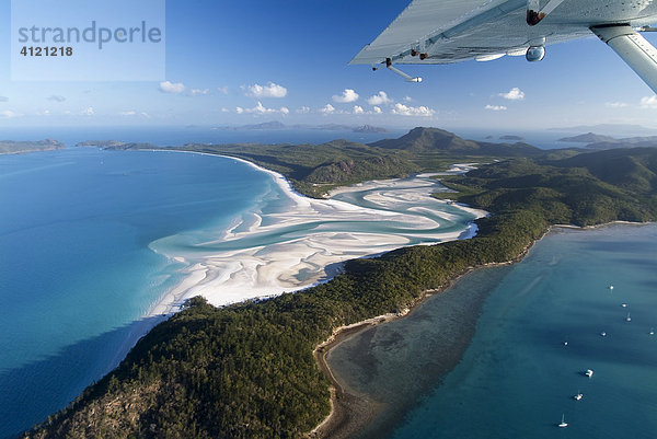 Luftaufnahme des Whitehaven Beach  Whitsunday Island  Great Barrier Reef  Queensland  Australien