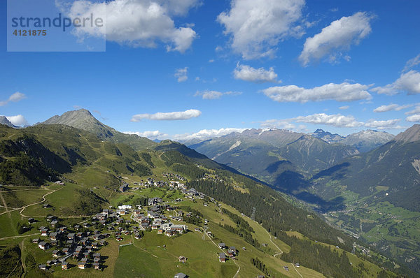 Blick auf die Riederalp  Wallis  Schweiz  Europa