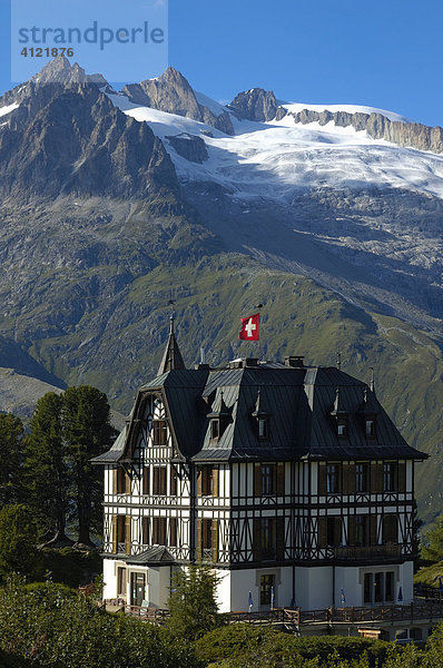 Villa Cassel  Sitz des Pro Natura Zentrum Aletsch  Riederalp  Wallis  Schweiz  Europa