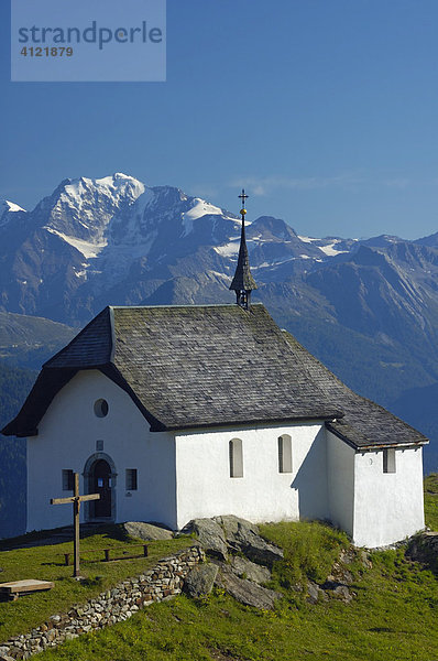 Kapelle Maria zum Schnee auf der Bettmeralp  Wallis  Schweiz  Europa