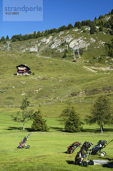 Golfplatz Riederalp  Wallis  Schweiz  Europa