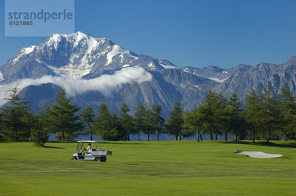 Golfplatz Riederalp  Wallis  Schweiz  Europa