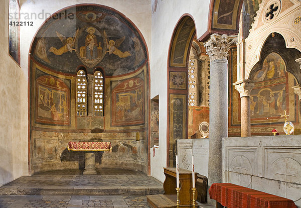 Apsis des linken Seitenschiffs in Santa Maria in Cosmedin  Rom  Italien