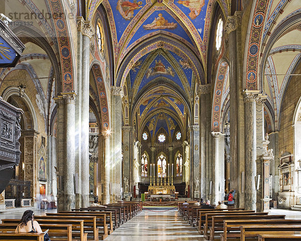 Innenansicht der gotischen Kirche Santa Maria sopra Minerva  Rom  Italien