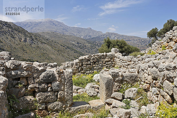 Ruinen aus dem 5.Jh. vor Chr. der dorischen Stadt Lato  Kreta  Griechenland