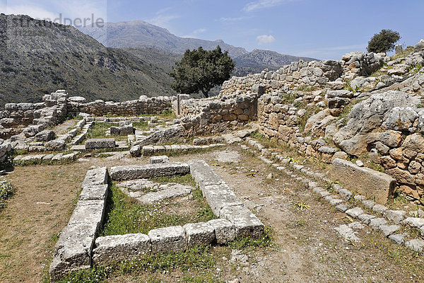 Versammlungsraum in den Ruinen aus dem 5. Jh. vor Chr. der dorischen Stadt Lato  Kreta  Griechenland