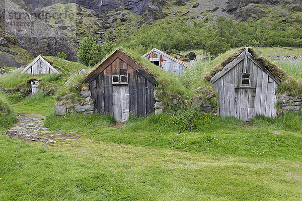Gebäude des Hofs Núpsstaður  Südküste  Island
