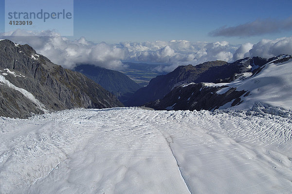 Fox Gletscher gesehen vom Helikopter  Südinsel  Neuseeland