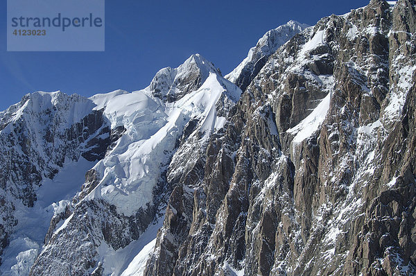 Flug mit einem Helikopter von Fox über den Fox Gletscher zum Mt.Cook und Mt.Tasman  Südinsel  Neuseeland