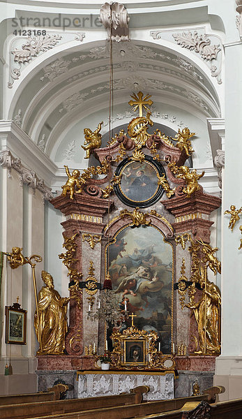 Donatus Altar in der barocken Wallfahrtskirche  Hafnerberg  Triestingtal  Niederösterreich  Österreich