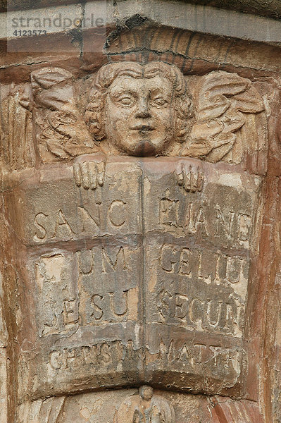 Relief an der Kanzel in der Ruine des Jesuiten-Klosters Trinidad/ UNESCO Weltkulturerbe  Parana  Paraguay  Südamerika