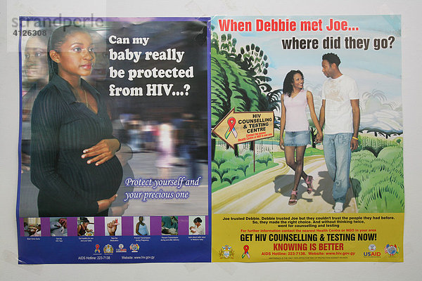 Aufklärungsplakate HIV/AIDS  Guyana  Südamerika