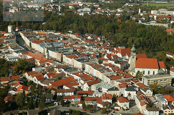 Altstadt  Luftaufnahme  Mühldorf am Inn  Oberbayern  Bayern  Deutschland  Europa
