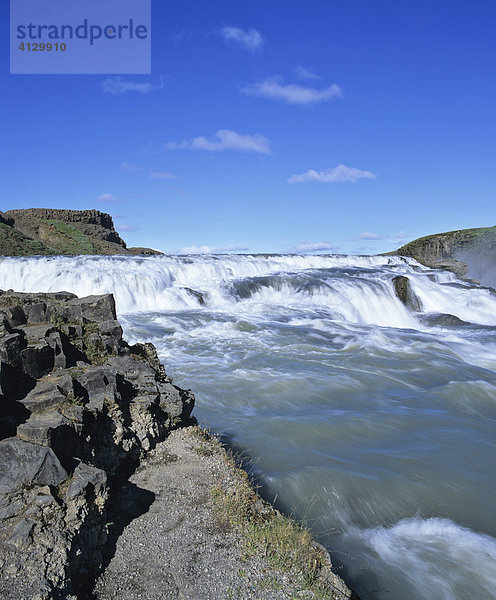 Gullfoss Wasserfall  Hvítá-Fluss  Haukadalur im Süden von Island