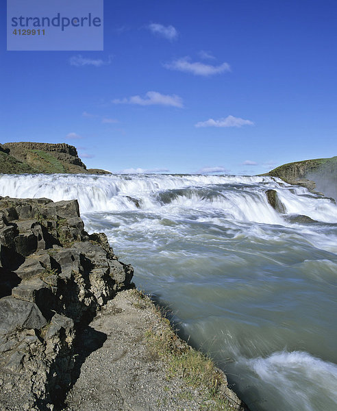 Gullfoss Wasserfall  Hvítá-Fluss  Haukadalur im Süden von Island