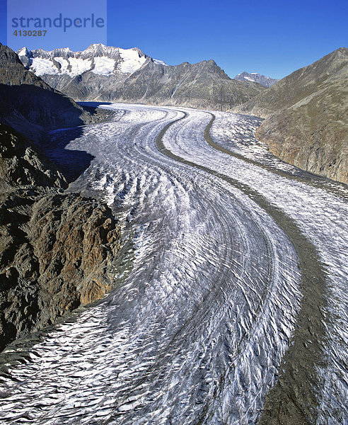 Aletschgletscher  Jungfrauregion  Aletsch  Bietschhorn  UNESCO-Weltnaturerbe  Berner Alpen  Wallis  Schweiz