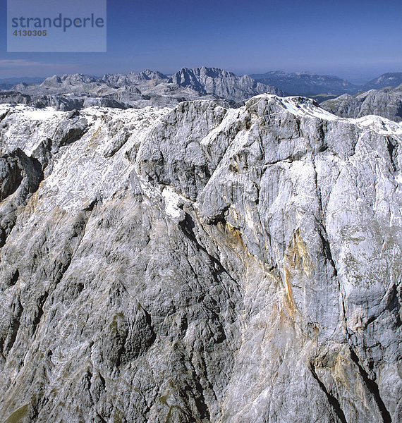 Hochkönig Südwand  Steinernes Meer  mitte Watzmann in den Berchtesgadener Alpen  Salzburger Land  Österreich  Luftbild