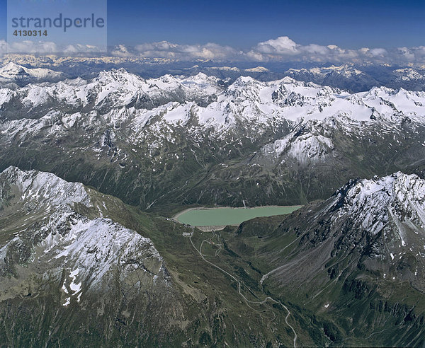 Silvretta Stausee  Bielerhöhe  Silvrettagruppe  Vorarlberg Grenze zu Tirol  Österreich  Luftbild