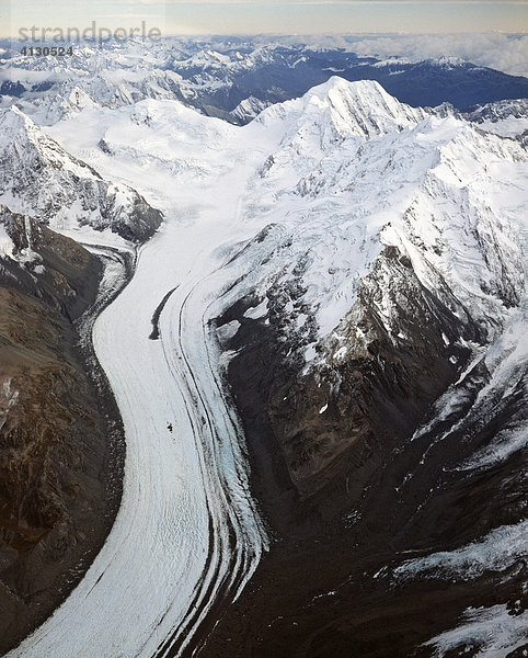 Mount Tasman Gletscher  Luftbild  Aoraki Mount Cook National Park  Südinsel  Neuseeland