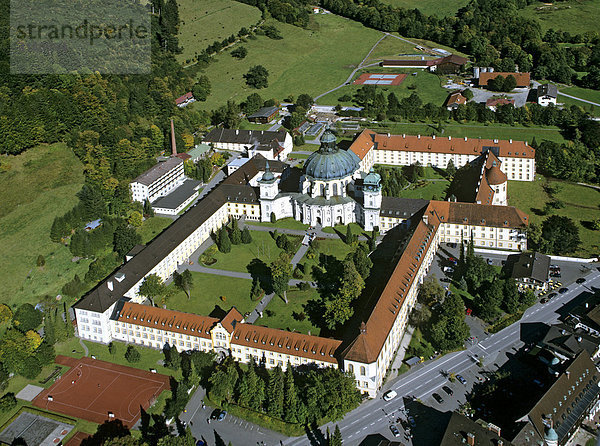 Kloster Ettal  Benediktinerkloster  Luftbild  Oberbayern  Bayern  Deutschland