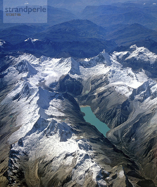 Laguna Paron  Cordillera Blanca  Luftbild  Anden  Peru  Südamerika