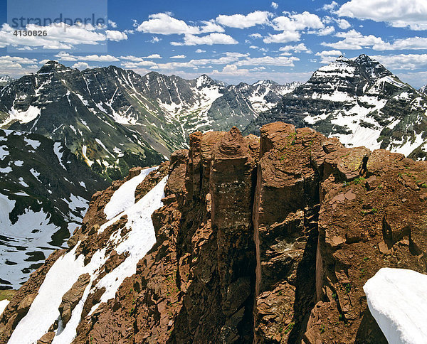 Pyramid Peak und Maroon Peak  Aspen  Colorado  USA