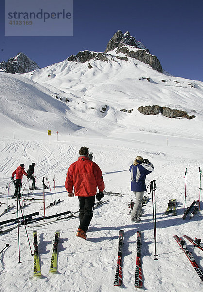 Skigebiet in Zuers  Arlberg  Oesterreich