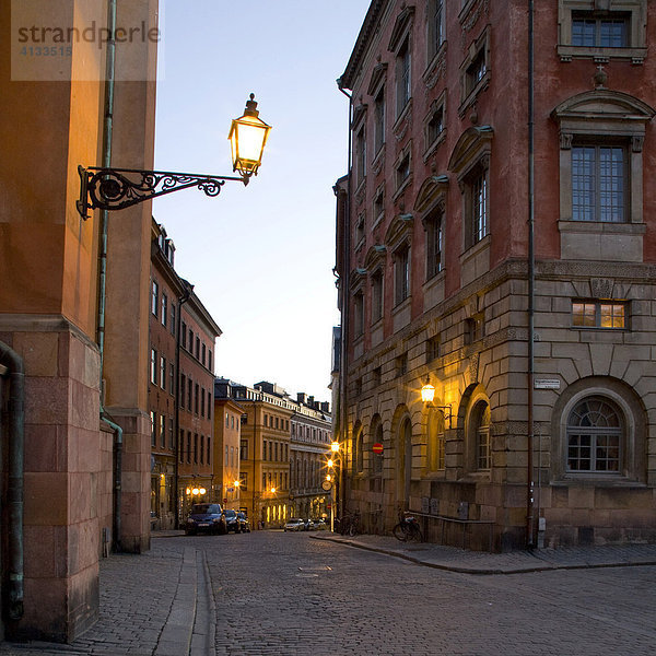 Altstadtgasse  Gamla Stan  Stockholm  Schweden  Skandinavien  Europa