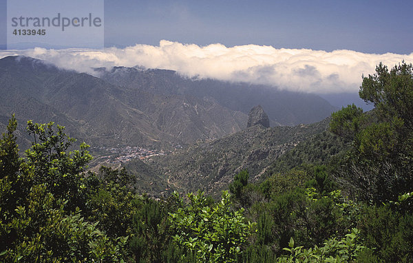 Blick vom Aussichtspunkt Valle Hermosa am Roque Cano  La Gomera  Kanarische Inseln  Spanien