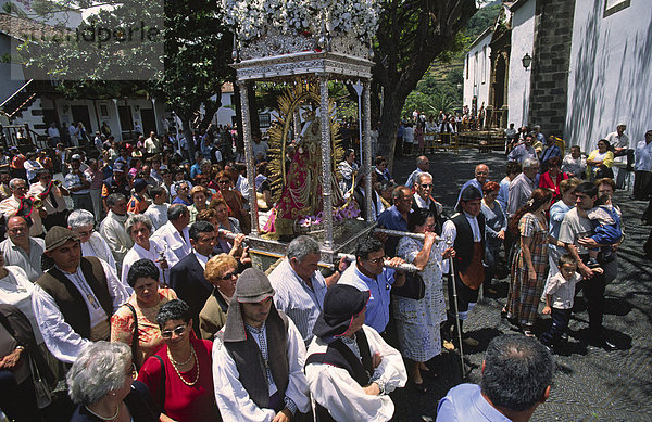 Fiesta de Nuestra Senora de Las Nieves  Prozession der Heiligen Jungfrau vom Schnee  La Palma  Kanarische Inseln  Spanien