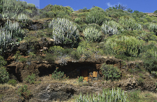 Wohnhöhle auf der Insel  La Palma  Kanarische Inseln